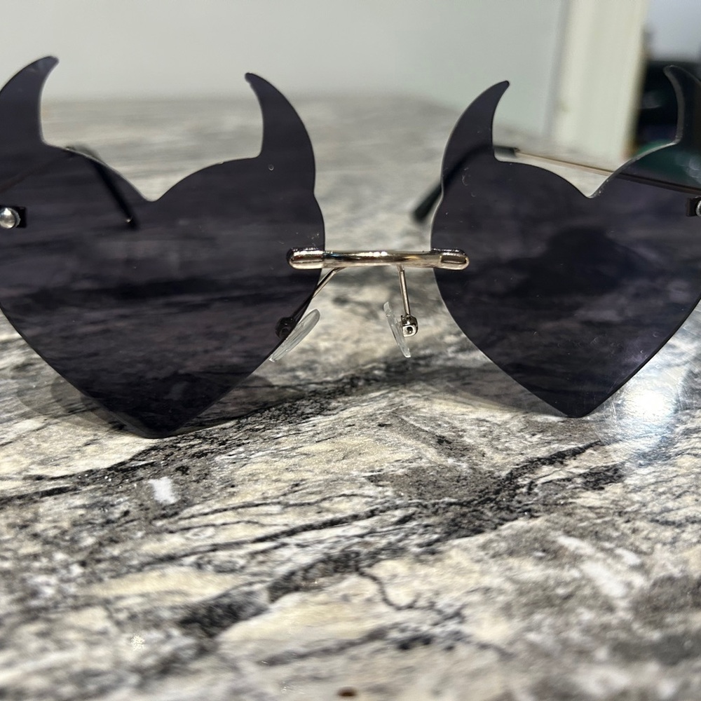 Heart-Shaped Devil Horn Sunglasses